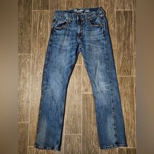 Wrangler Retro Slim Straight Jeans Denim Cowboy Western Rodeo Mens 30x32